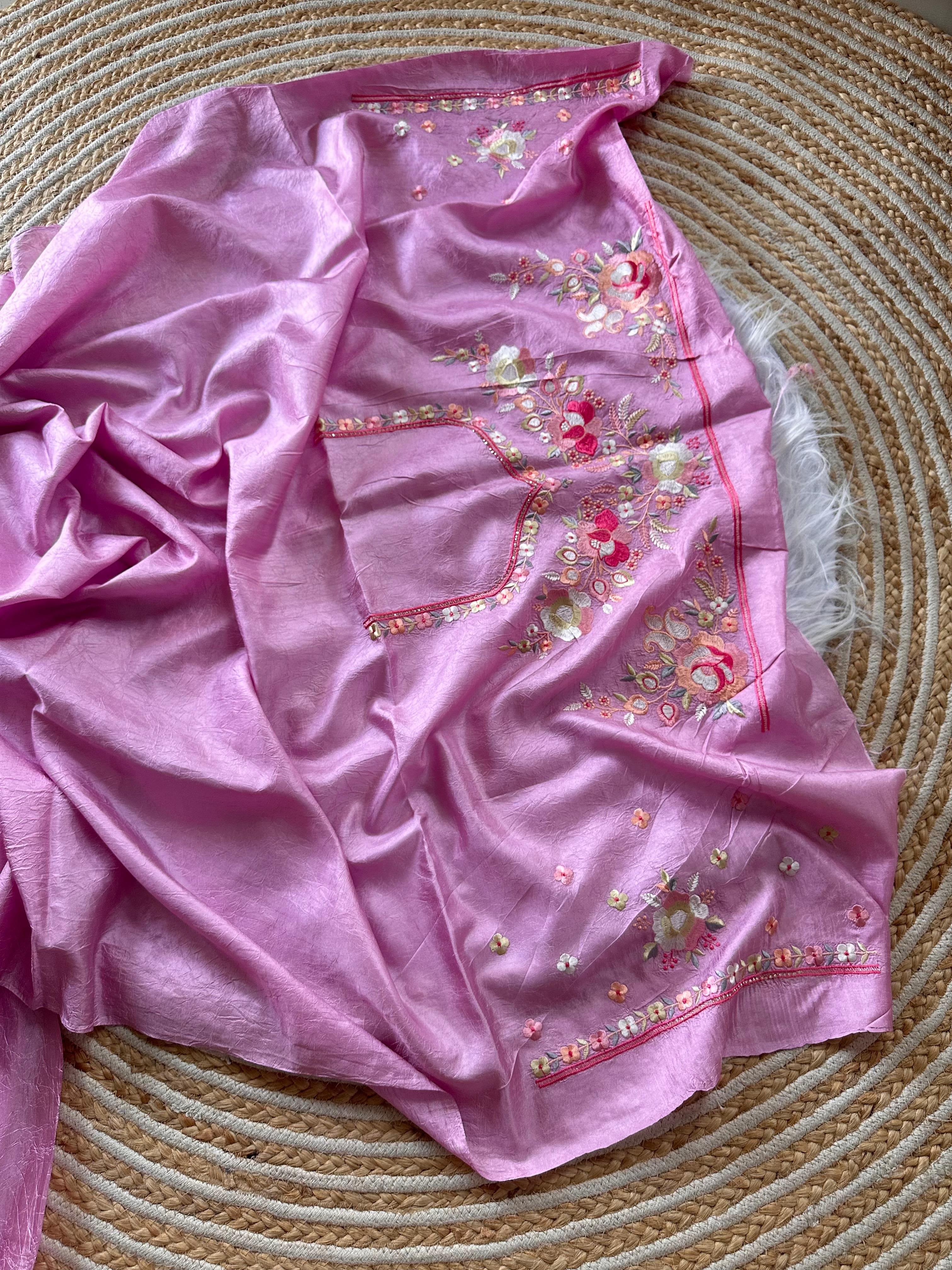 Beautiful silky crush fabric saree