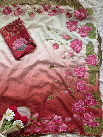 Organza teby silk saree