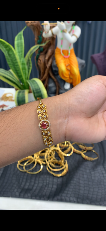 Beautiful white and ruby stone bracelet