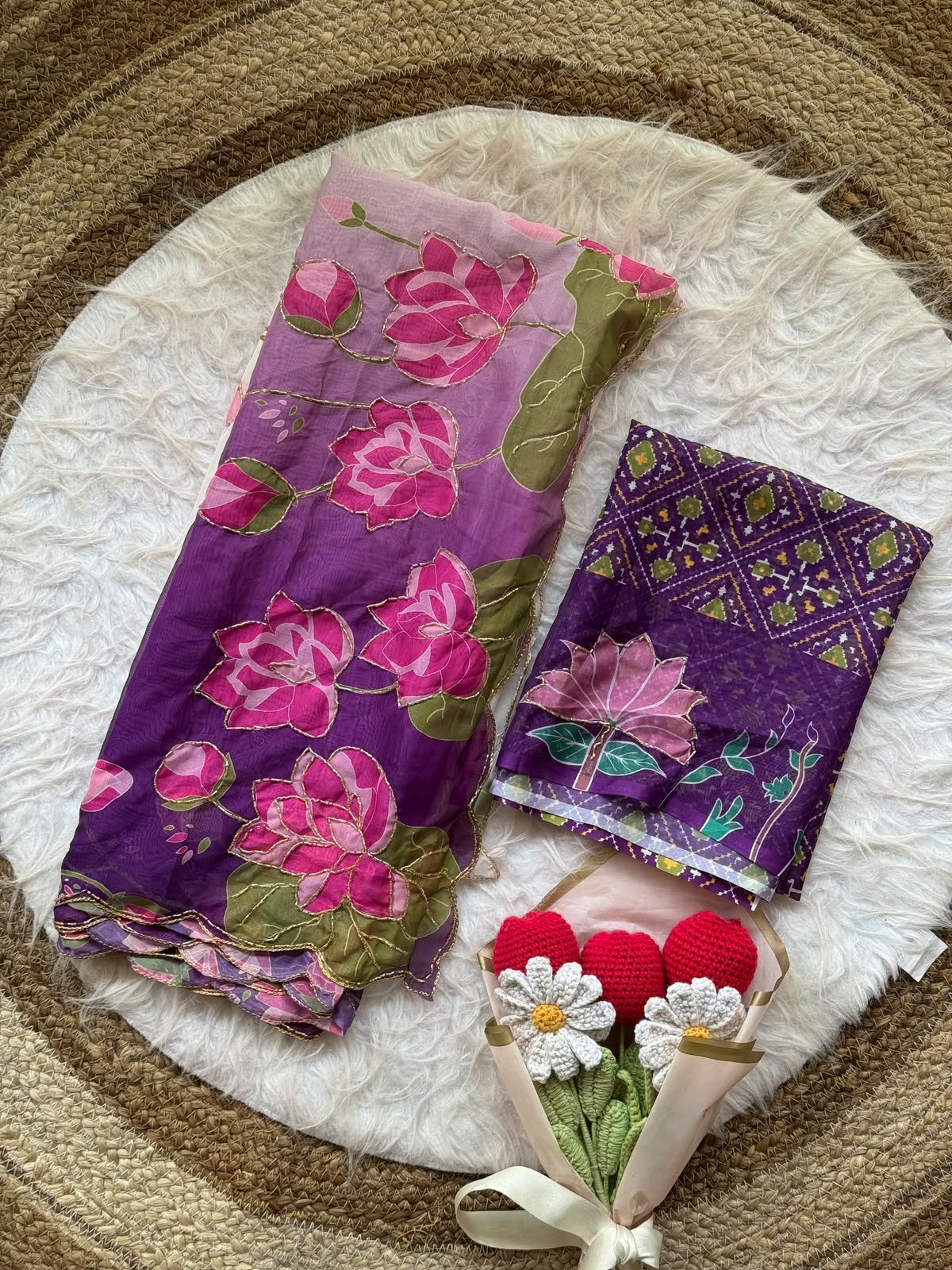 Organza tebby silk saree