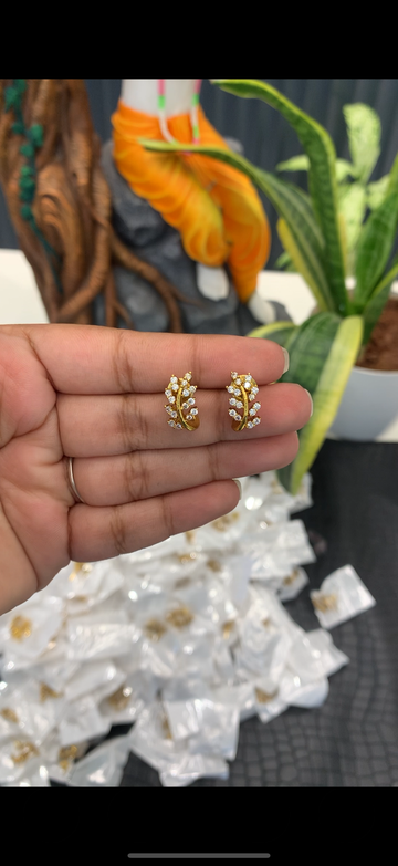 Beautiful white stone studs with pushback