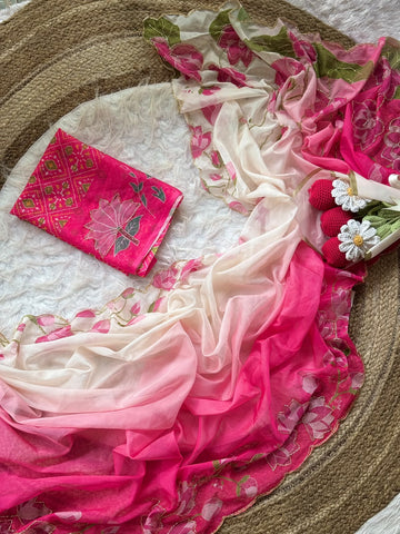 Organza teby silk saree
