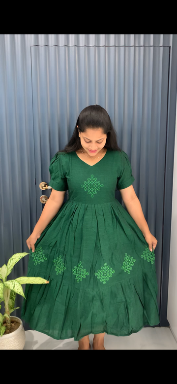 Beautiful muggu design frocks