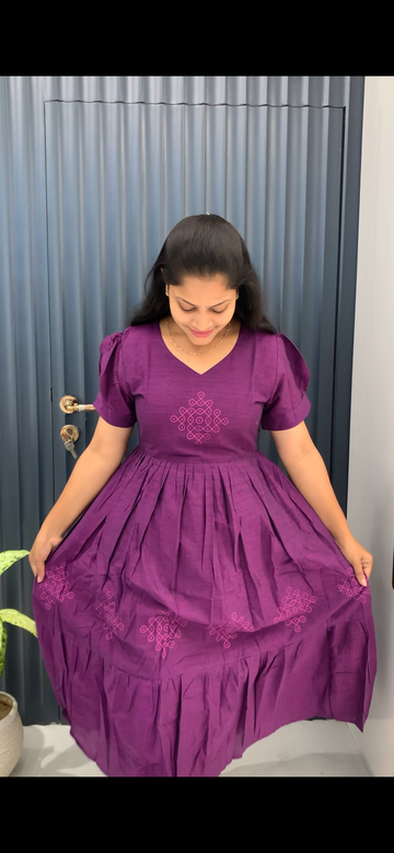 Beautiful muggu design frock