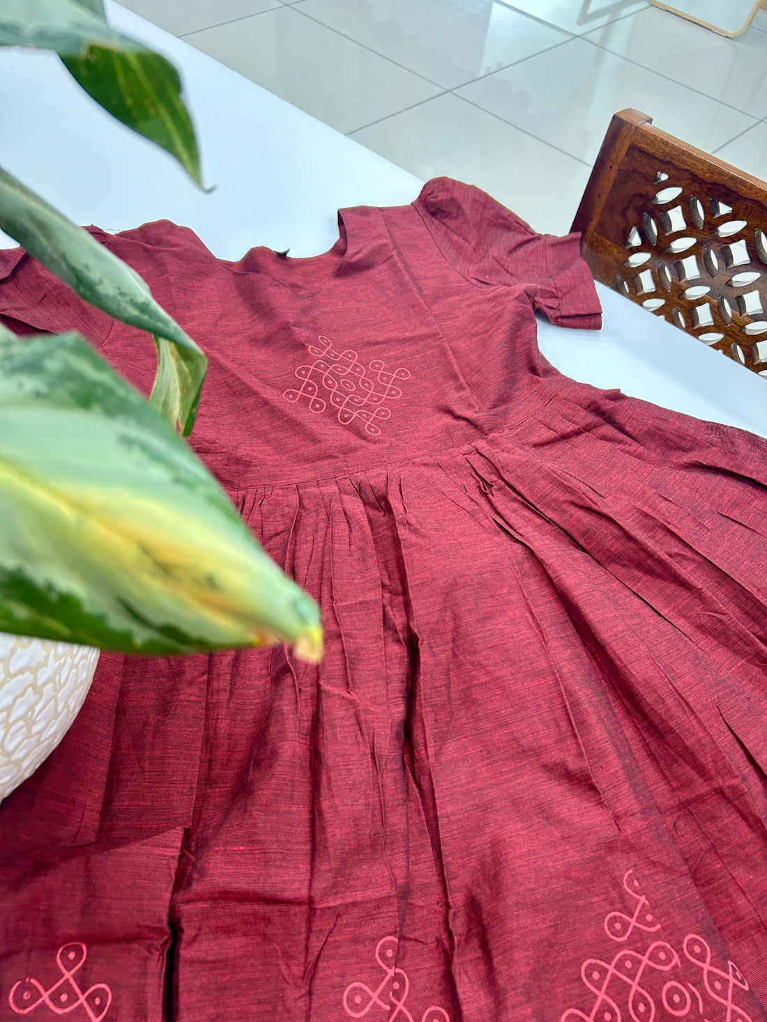 Beautiful muggu design frock