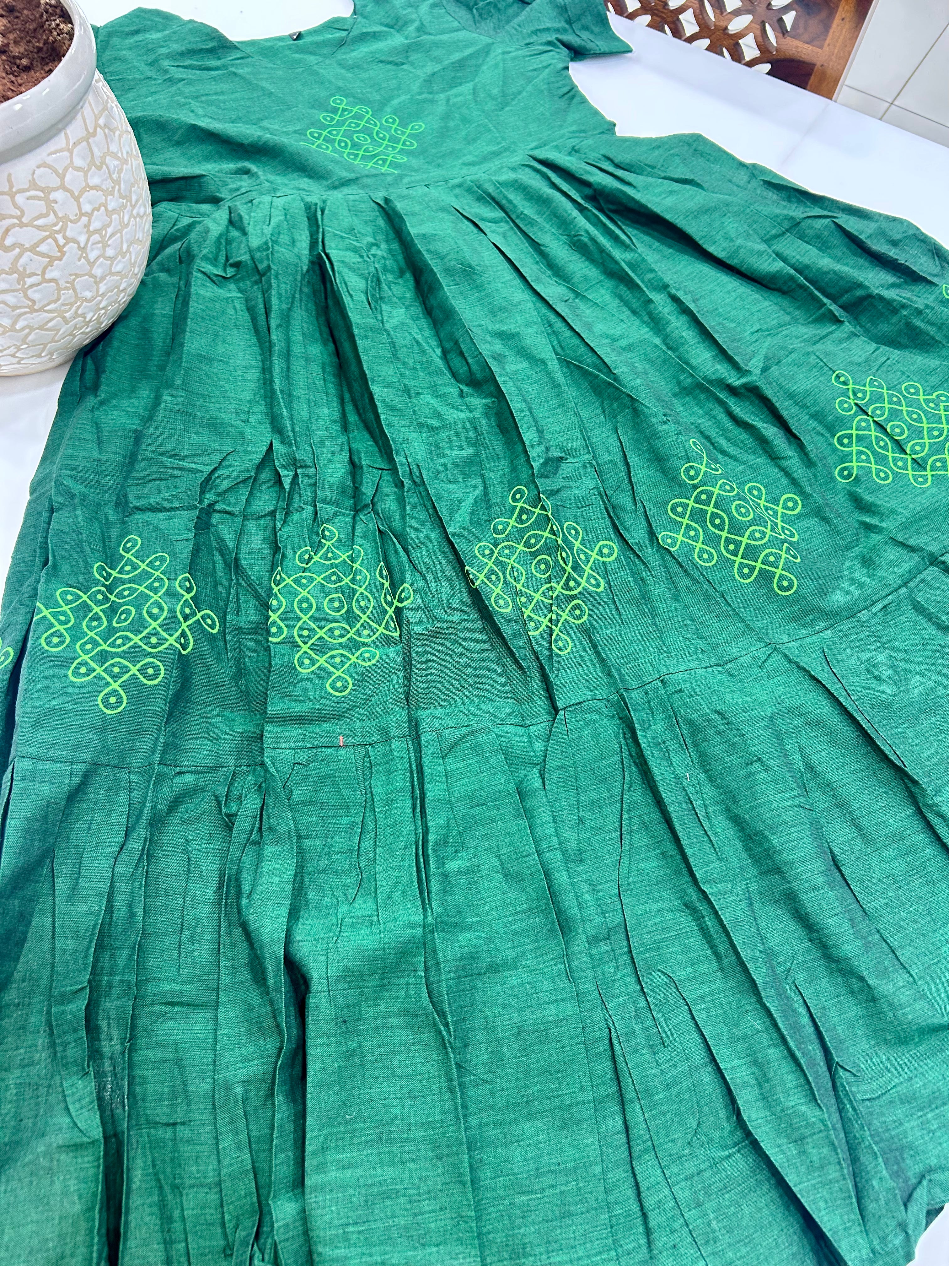 Beautiful muggu design frocks