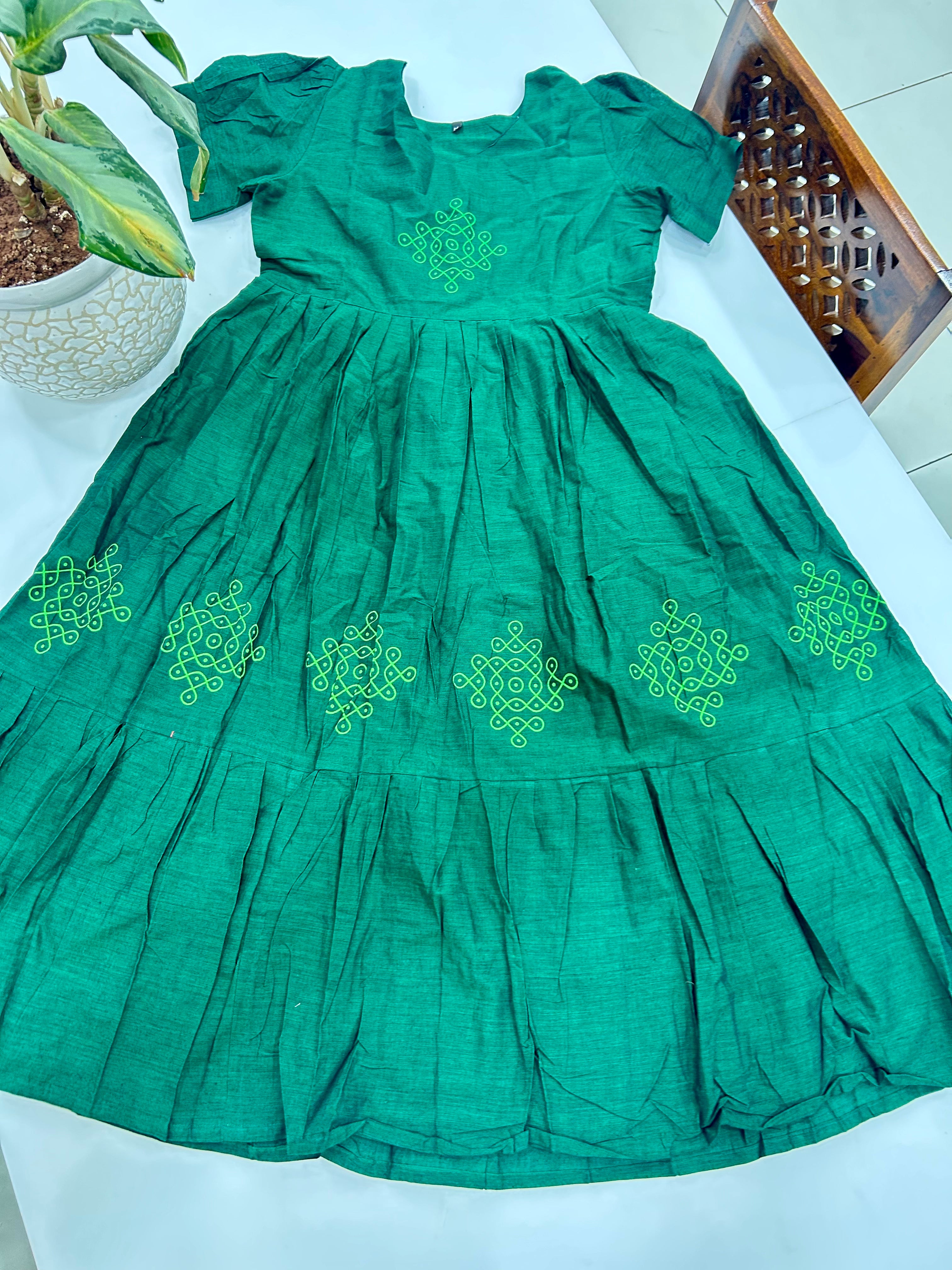 Beautiful muggu design frocks