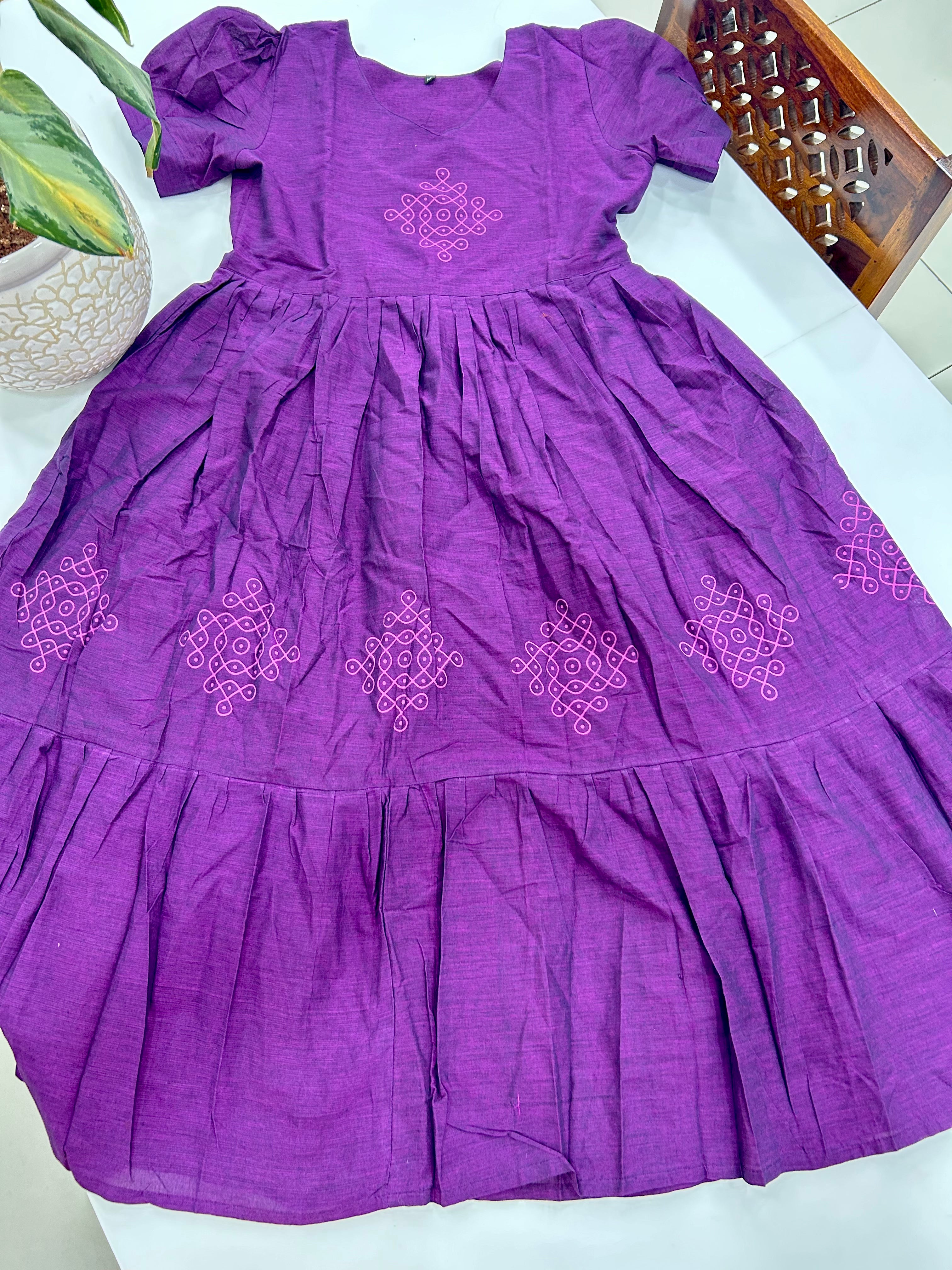 Beautiful muggu design frock