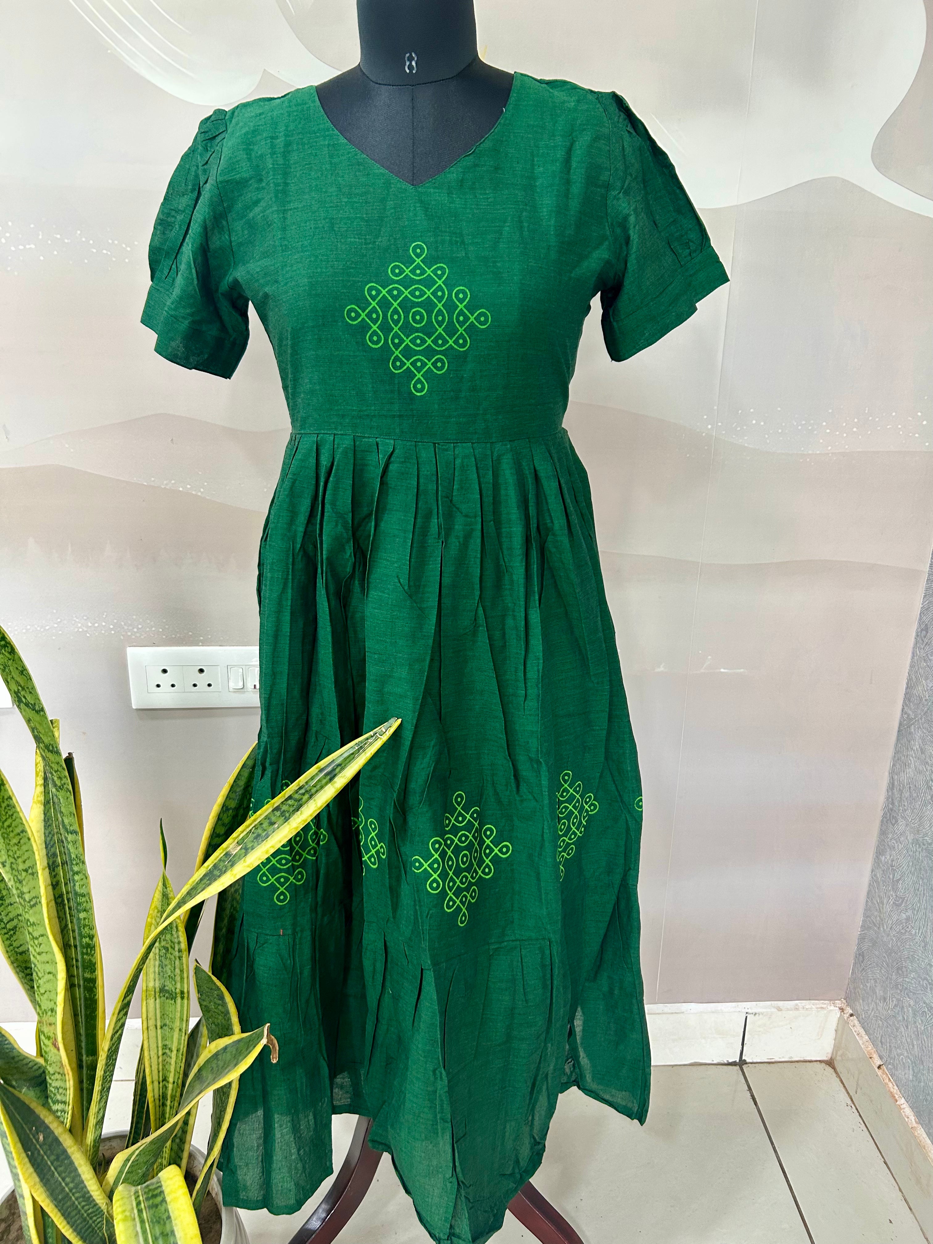 Beautiful muggu design frocks