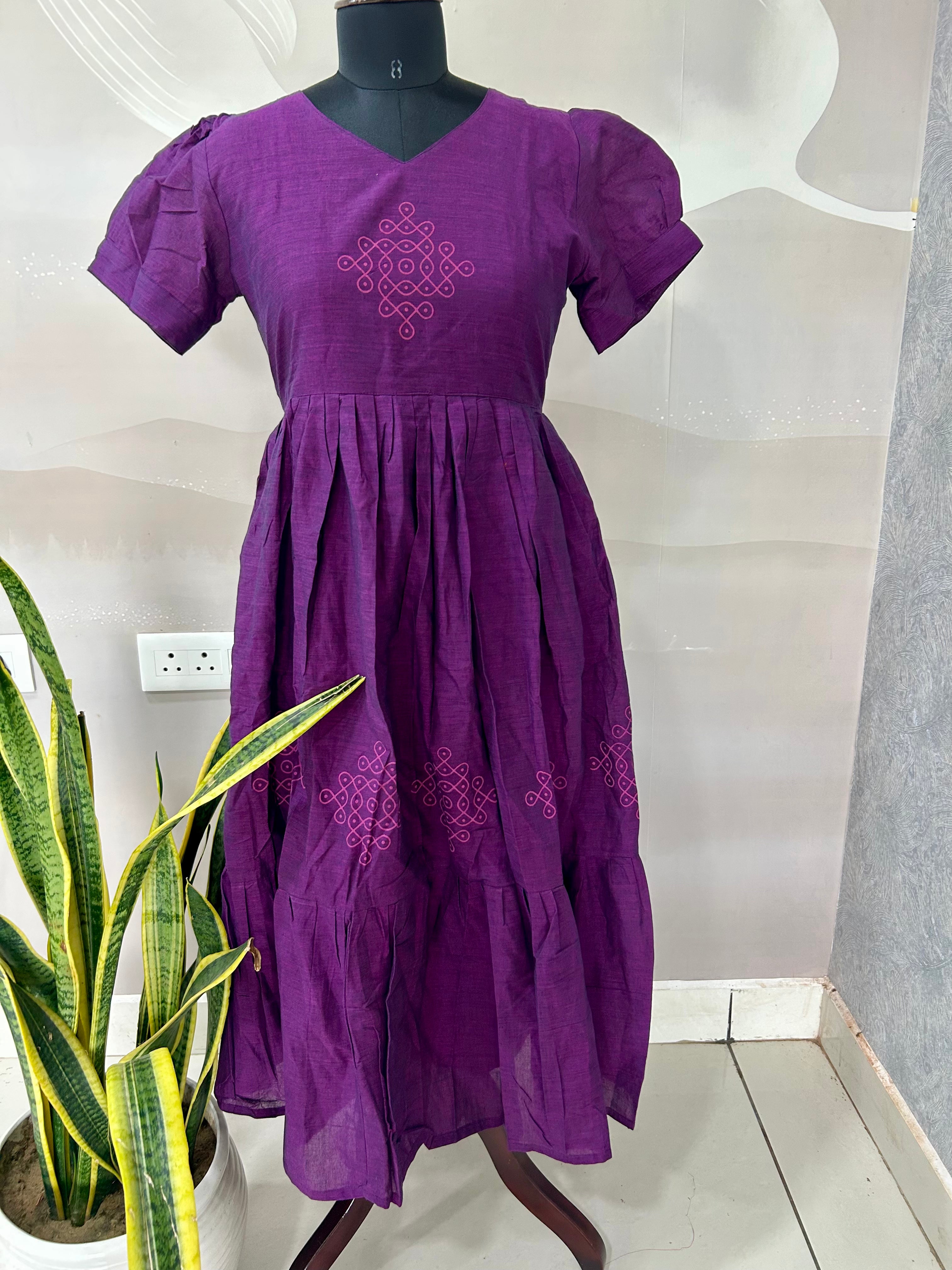 Beautiful muggu design frock