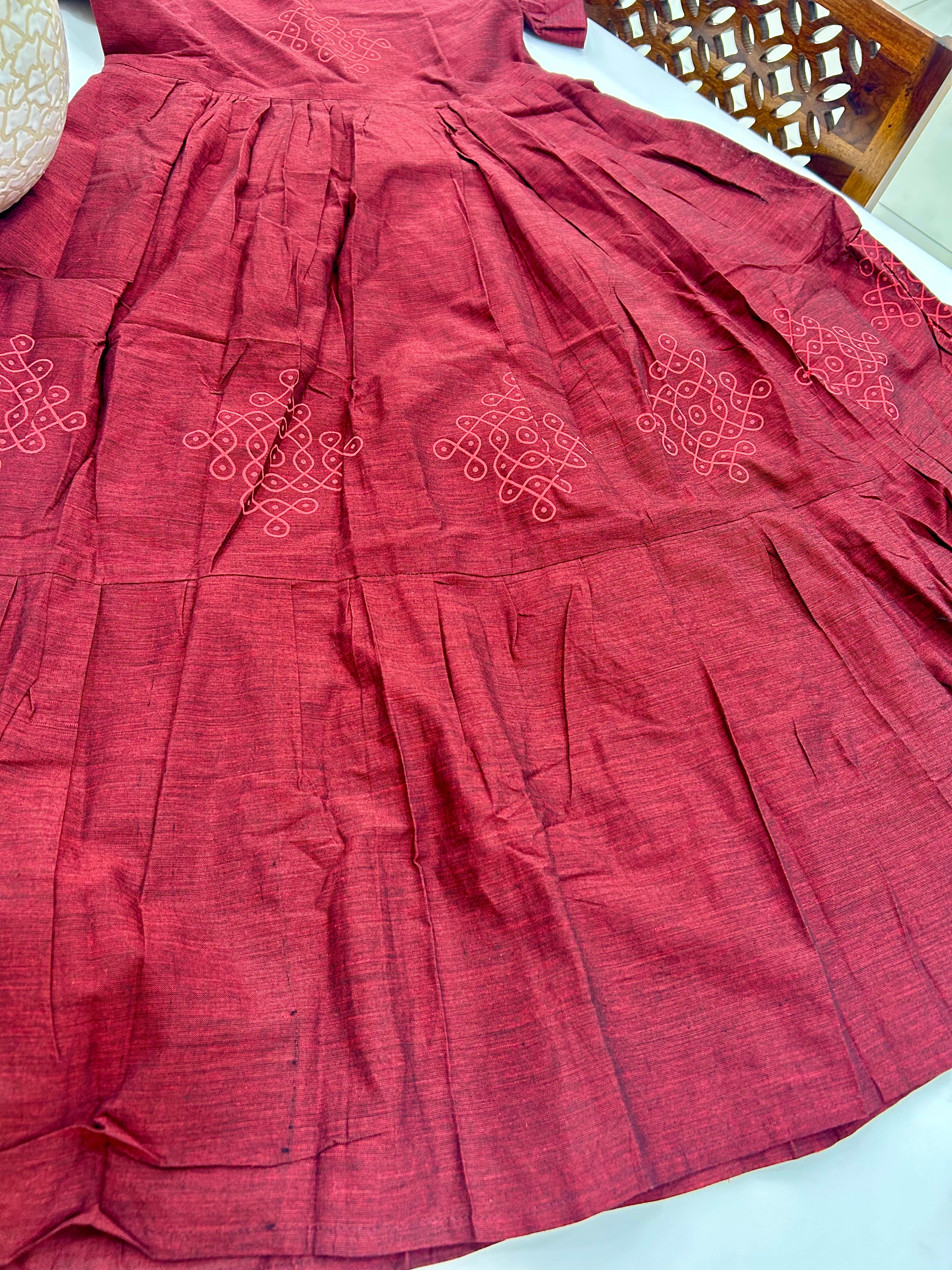 Beautiful muggu design frock