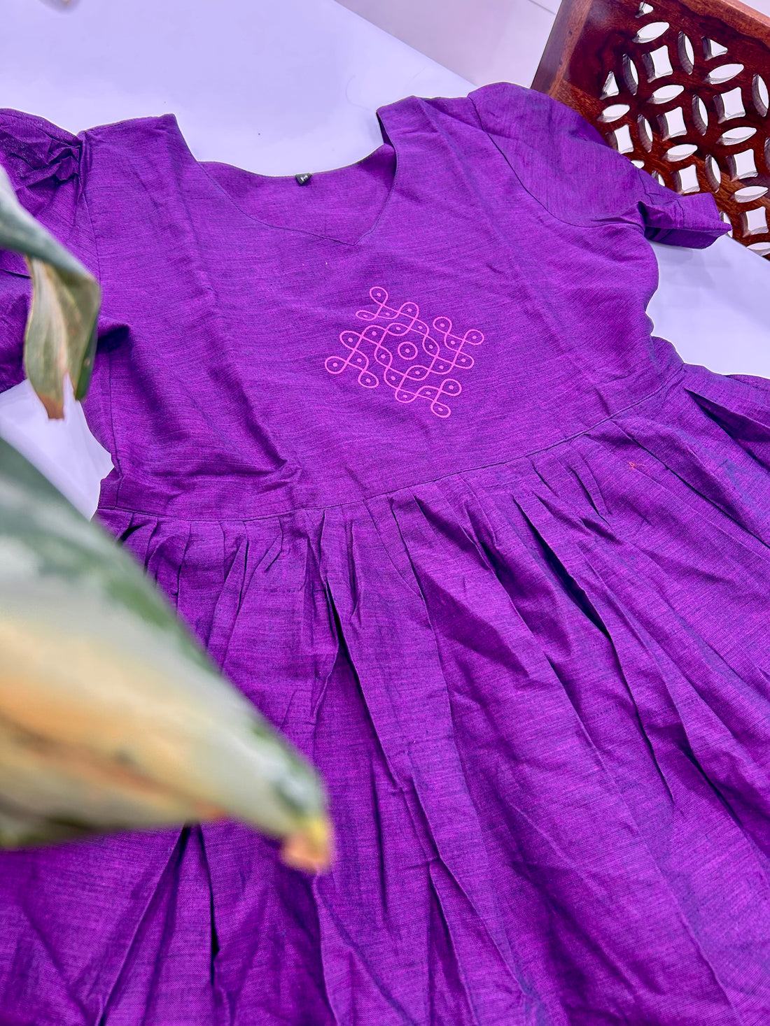 Beautiful muggu design frock