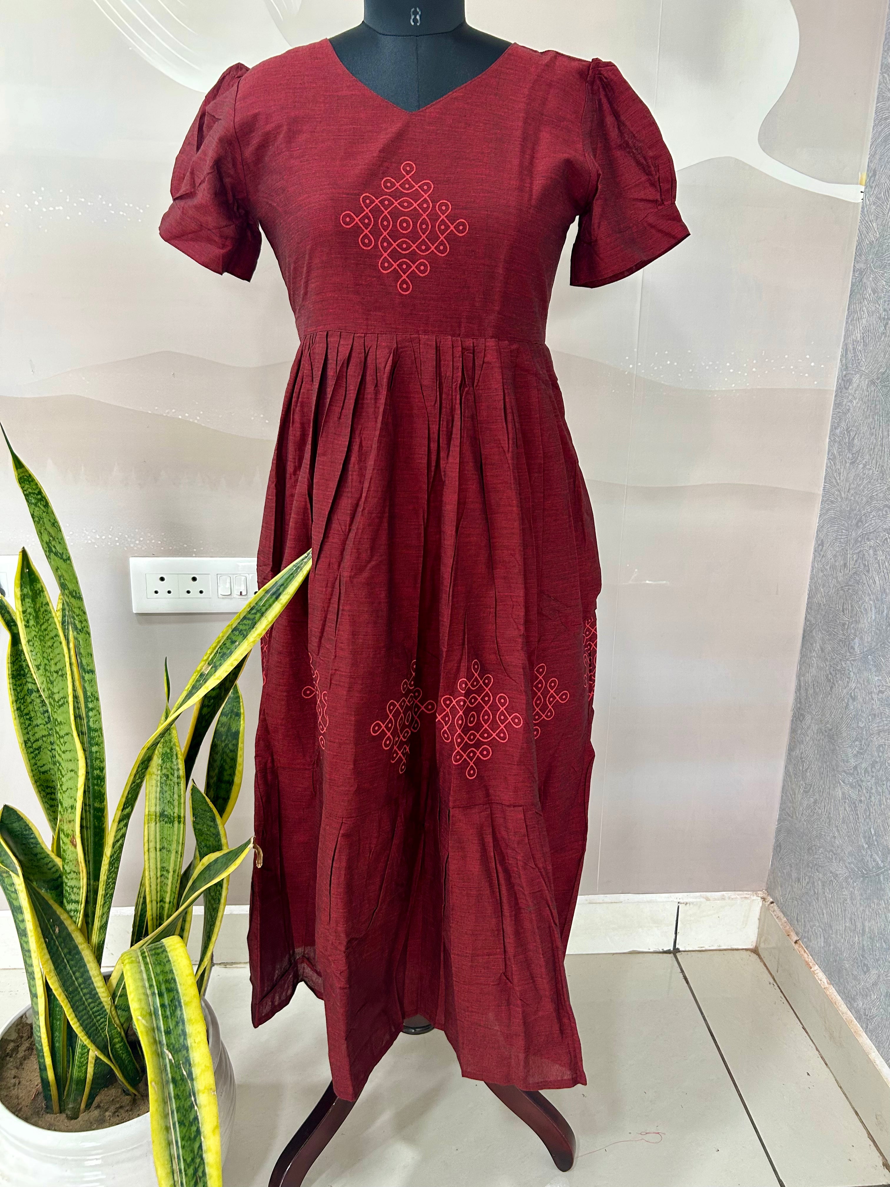Beautiful muggu design frock