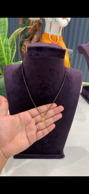 Beautiful cute Lakshmi devi pendant with BlackBeads 18 inchs long
