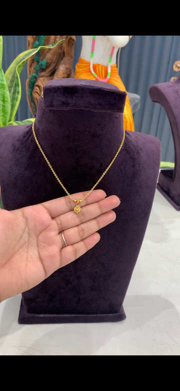 Beautiful cute Lakshmi devi pendant with Chandraharam chain 18 inchs long