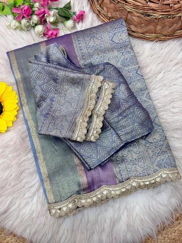 Banarasi multi tissue silk weaving saree