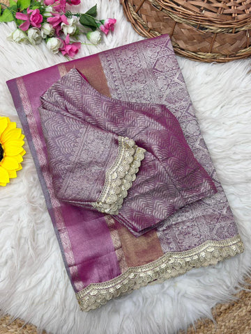 Banarasi multi tissue silk weaving saree