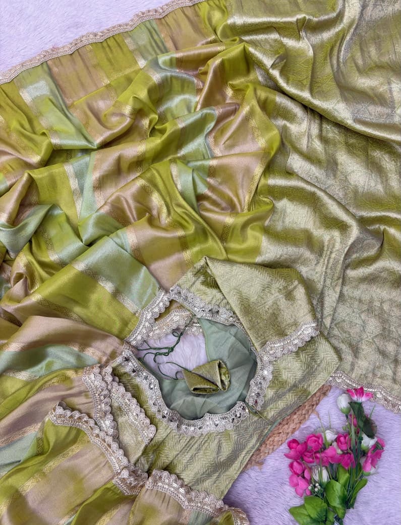 Banarasi multi tissue weaving saree