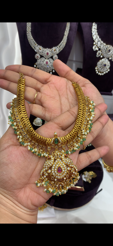 Beautiful jelebi necklace with pushback earrings