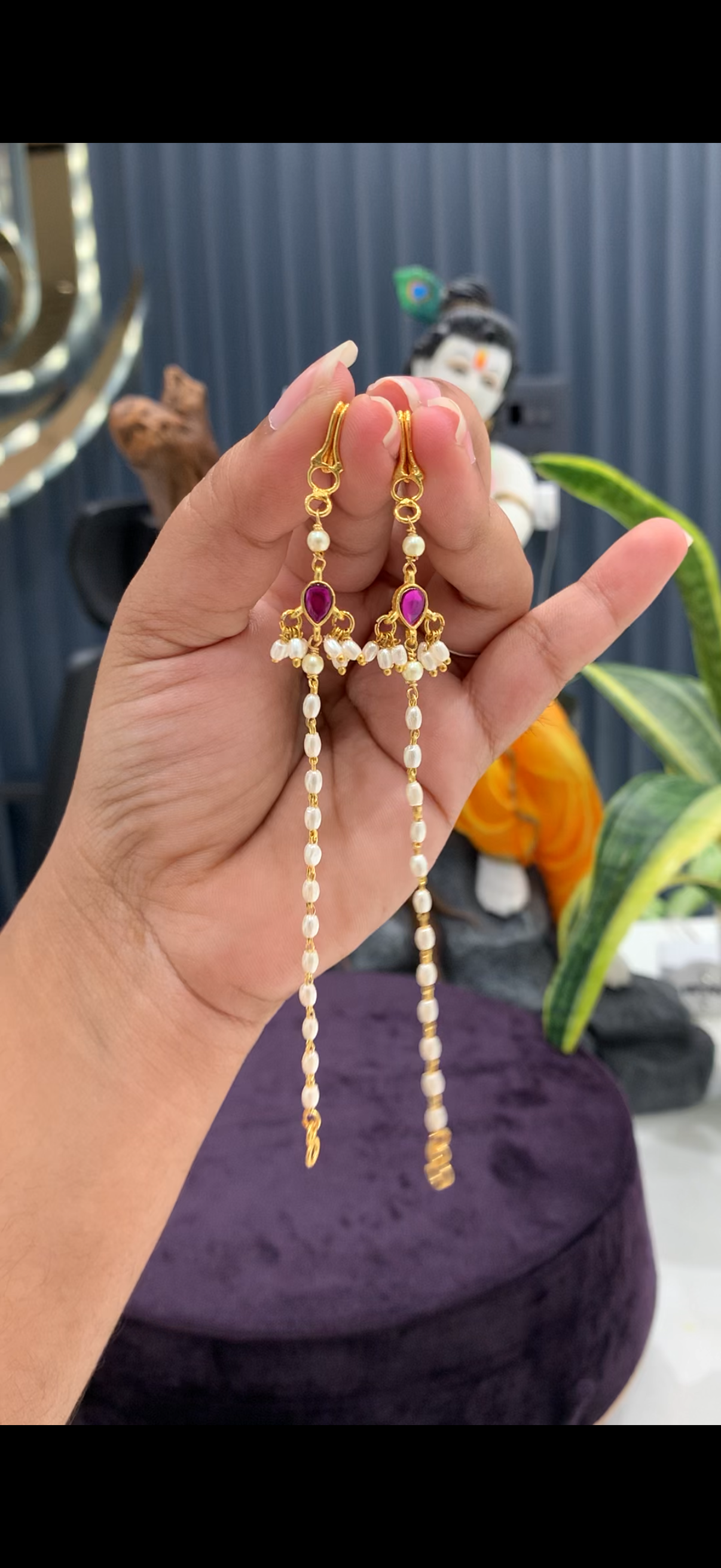 Beautiful Jadau stone pearls Matilu