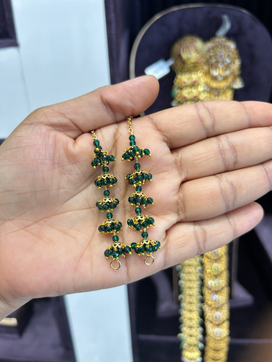 Beautiful green beads butta matilu