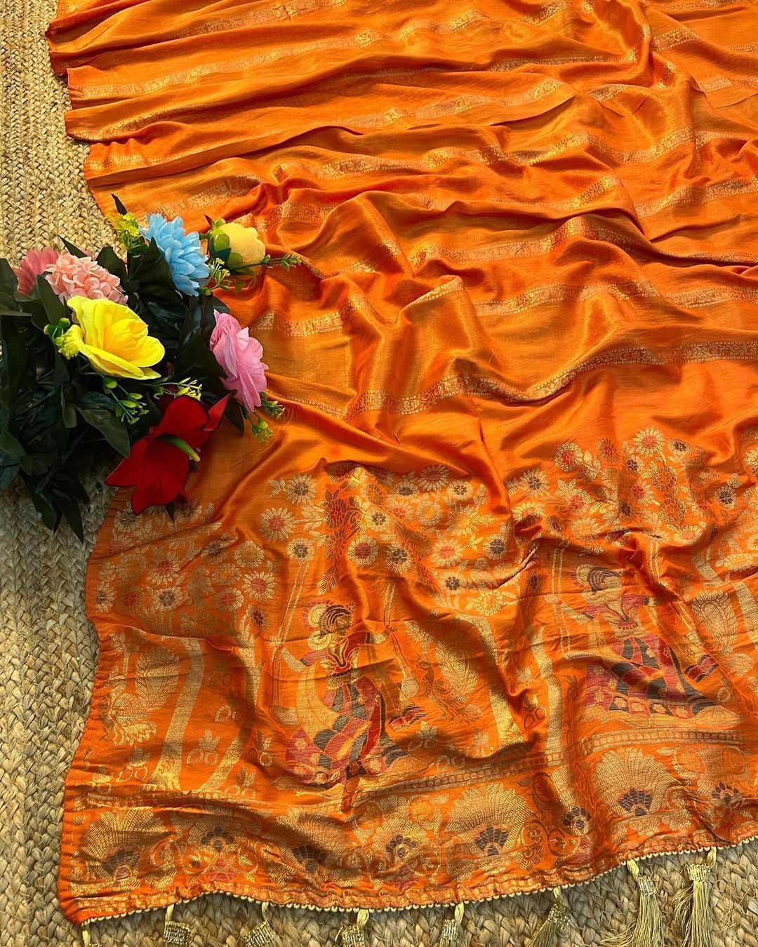 Beautiful zari work saree
