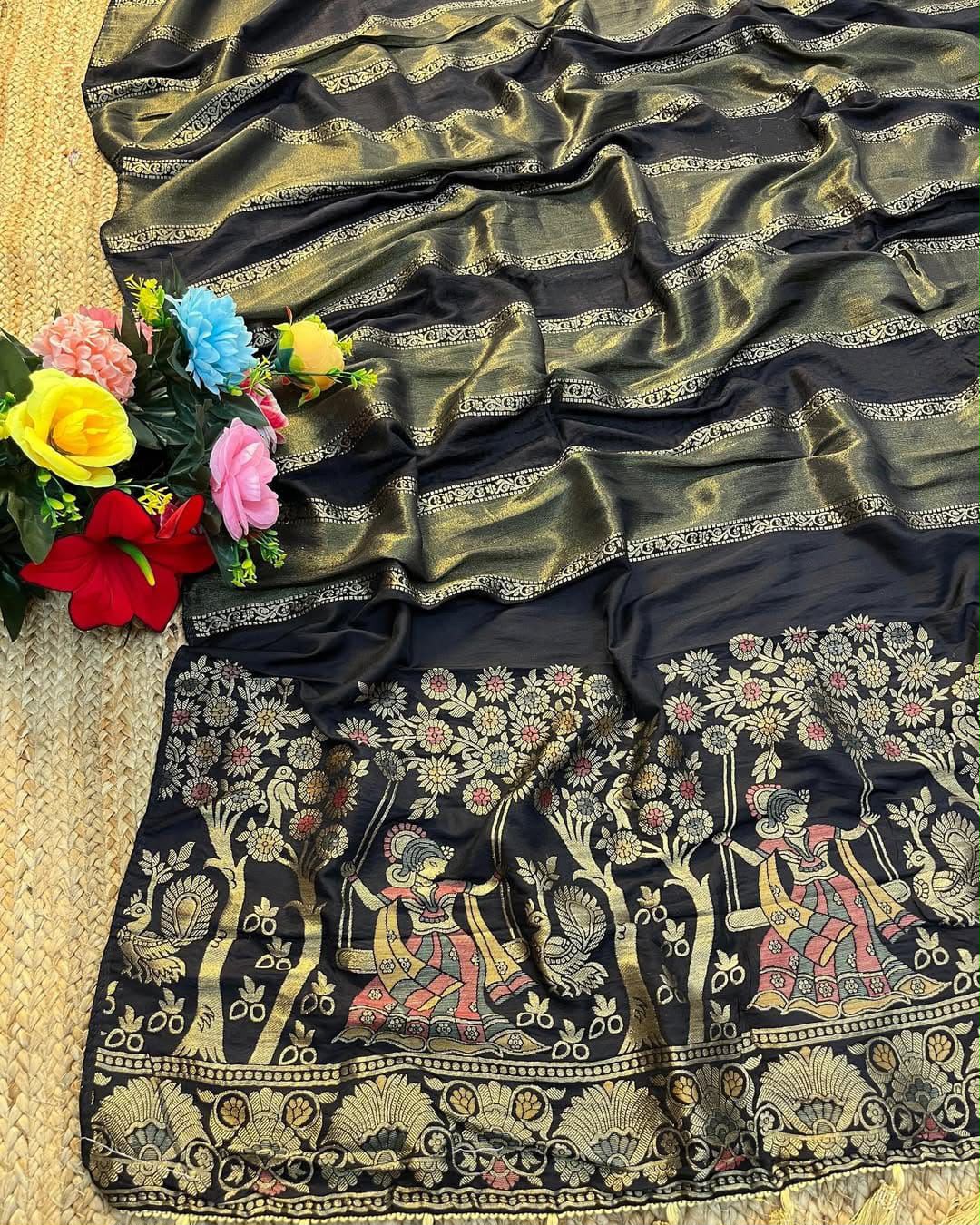 Beautiful zari work saree