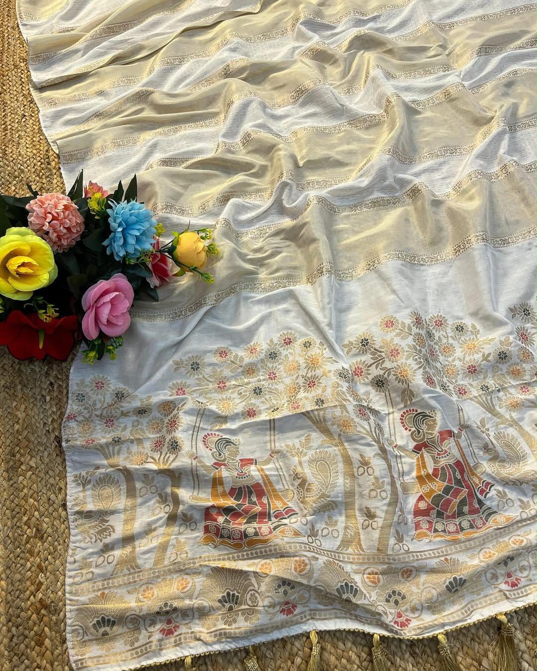 Beautiful zari work saree