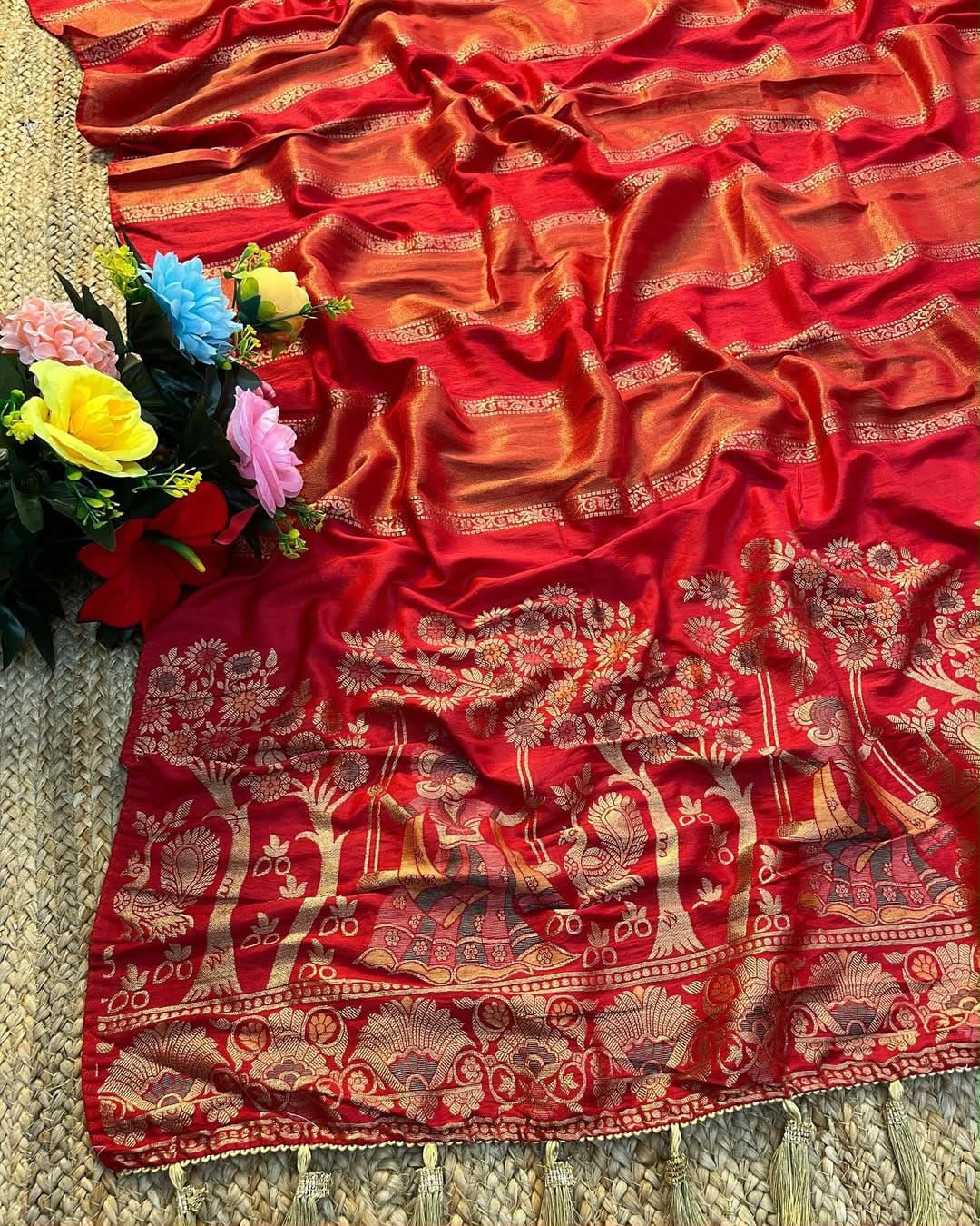 Beautiful zari work saree