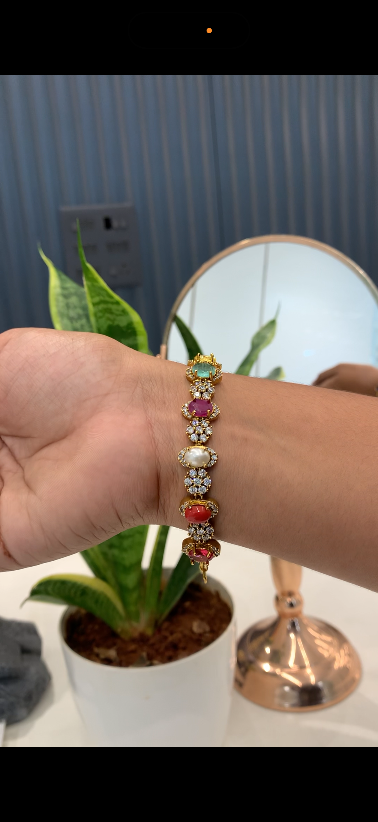 Beautiful Navarathna stone bracelet with adjustable rings