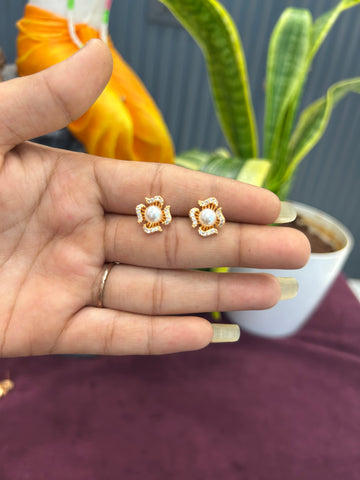 Beautiful rose gold studs with pushback