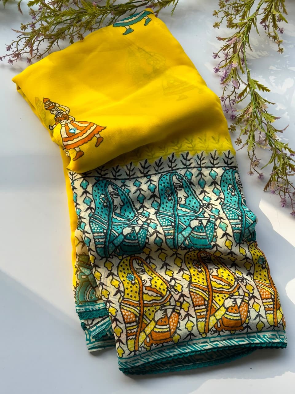 Beautiful Traditional kalamkari printed saree