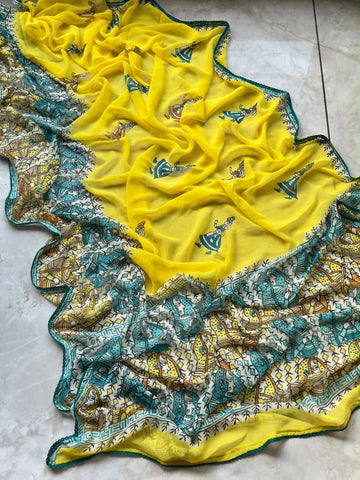 Beautiful Traditional kalamkari printed saree