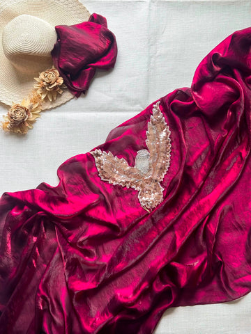 Soft space silk designer saree