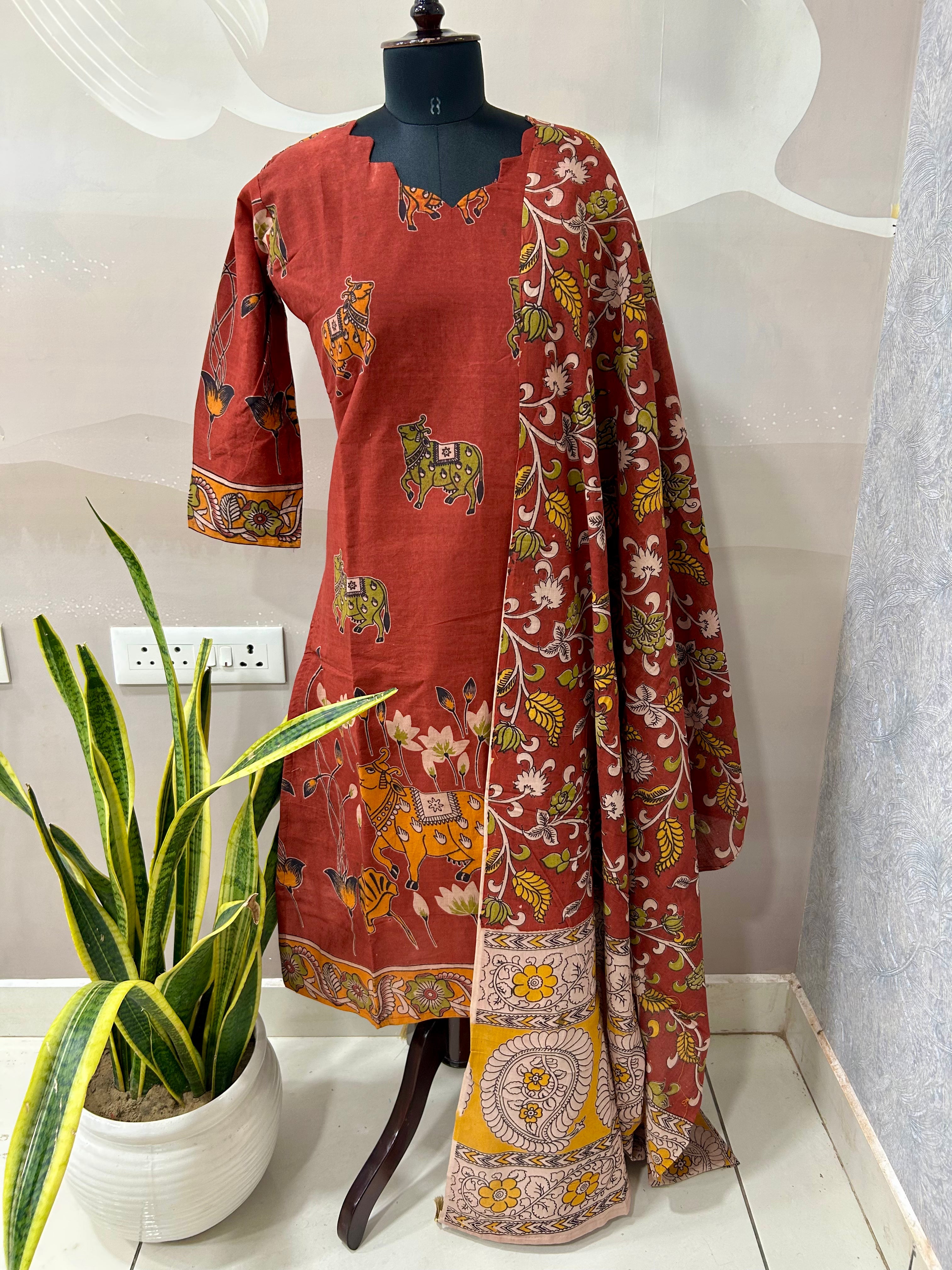 Beautiful kalamkari 3-piece set