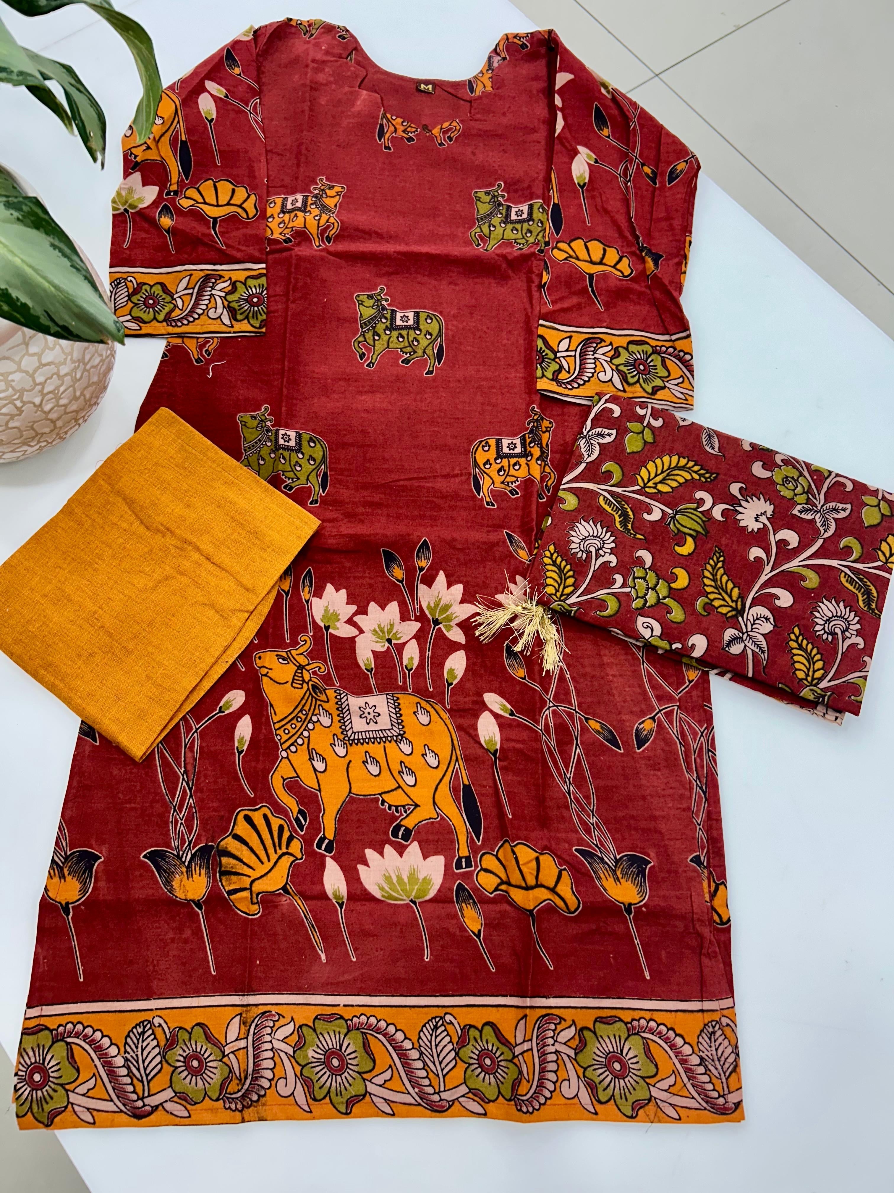 Beautiful kalamkari 3-piece set