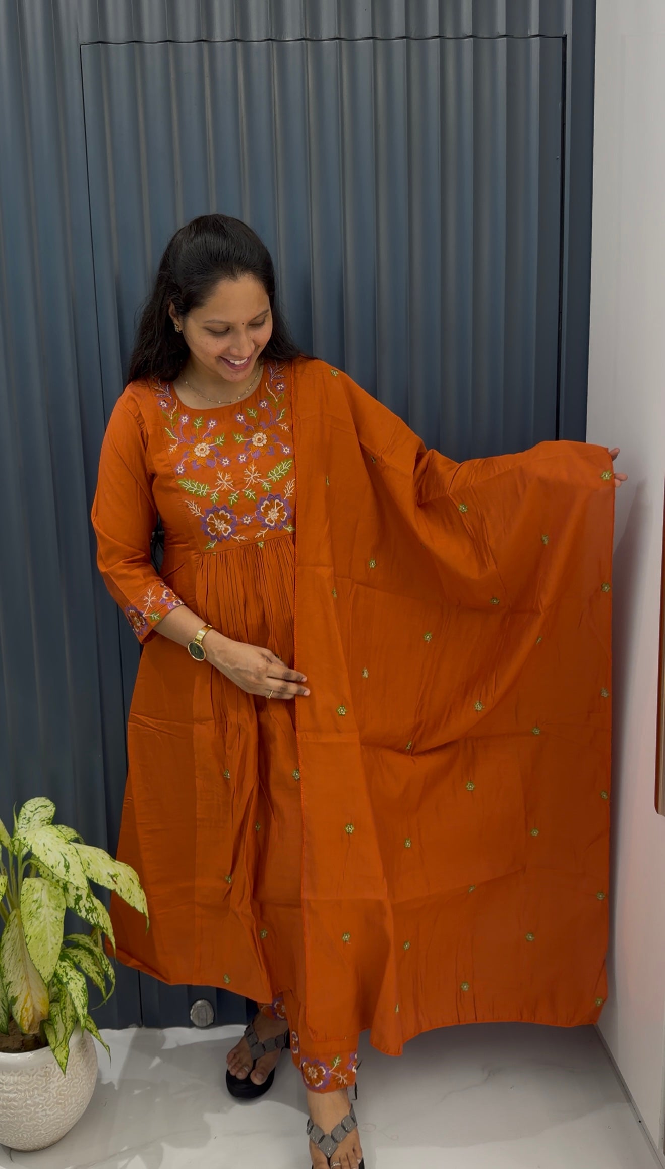 Mul chenderi A-line 3-piece set