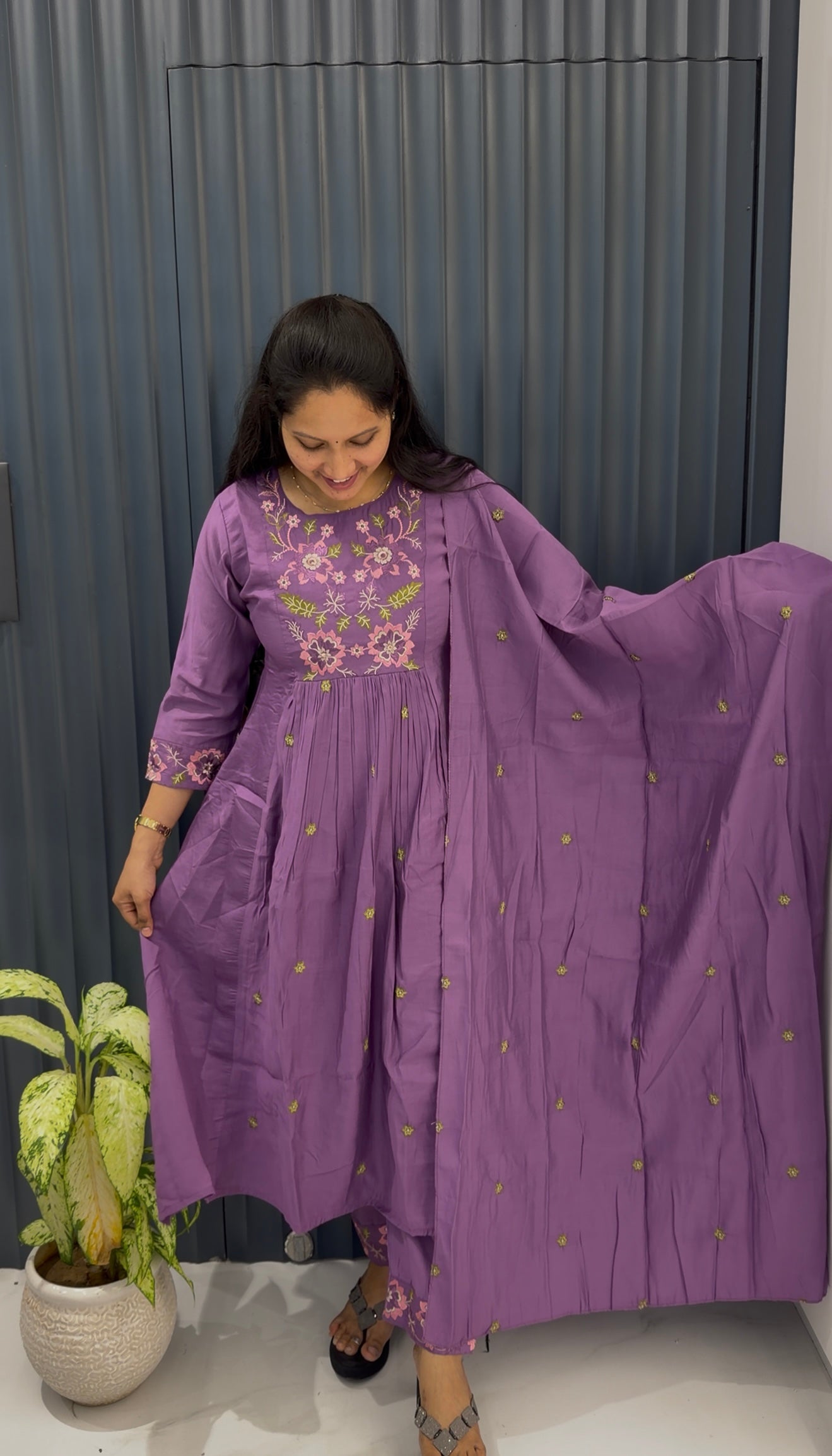 Mul chenderi A-line 3-piece set