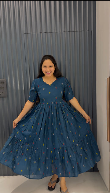 Mul chenderi A-line frock