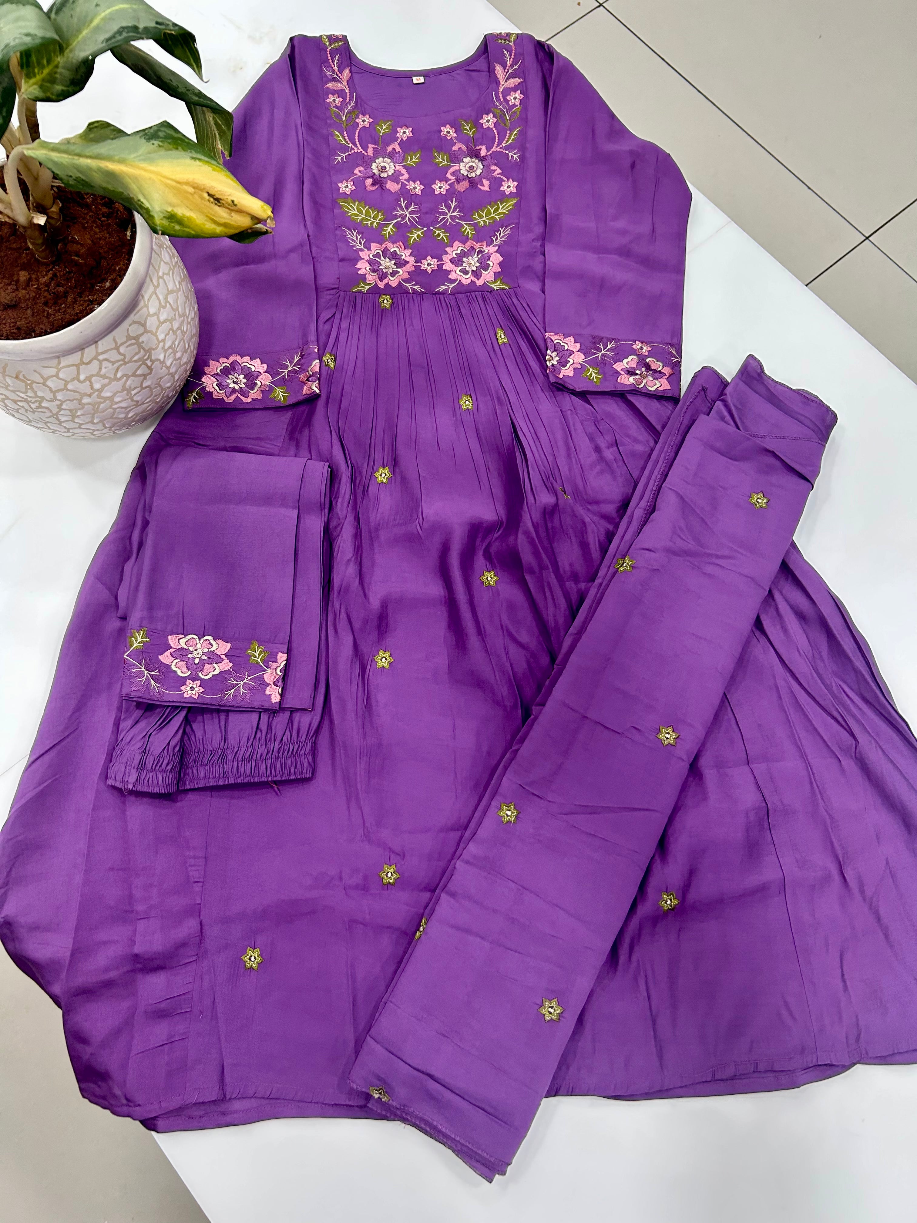 Mul chenderi A-line 3-piece set