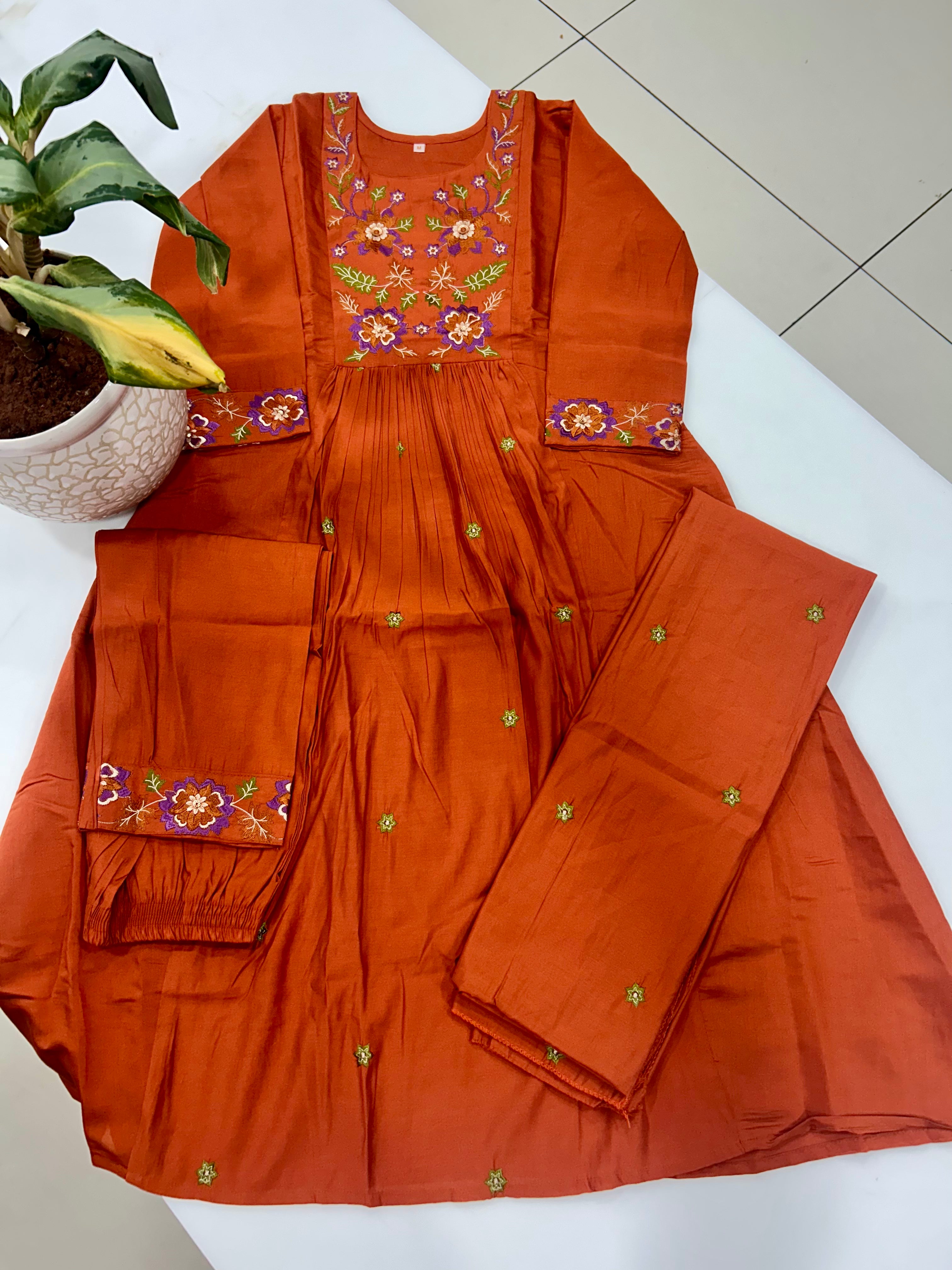 Mul chenderi A-line 3-piece set