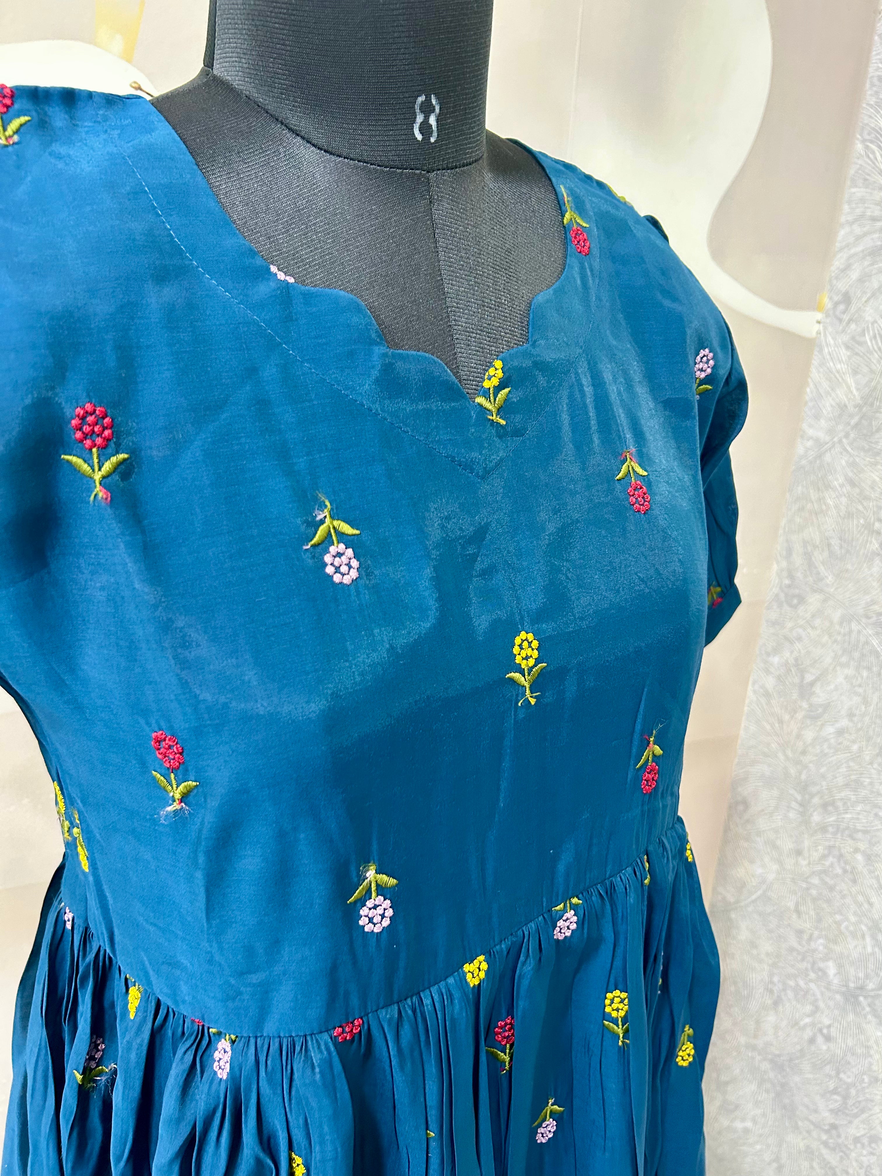 Mul chenderi A-line frock