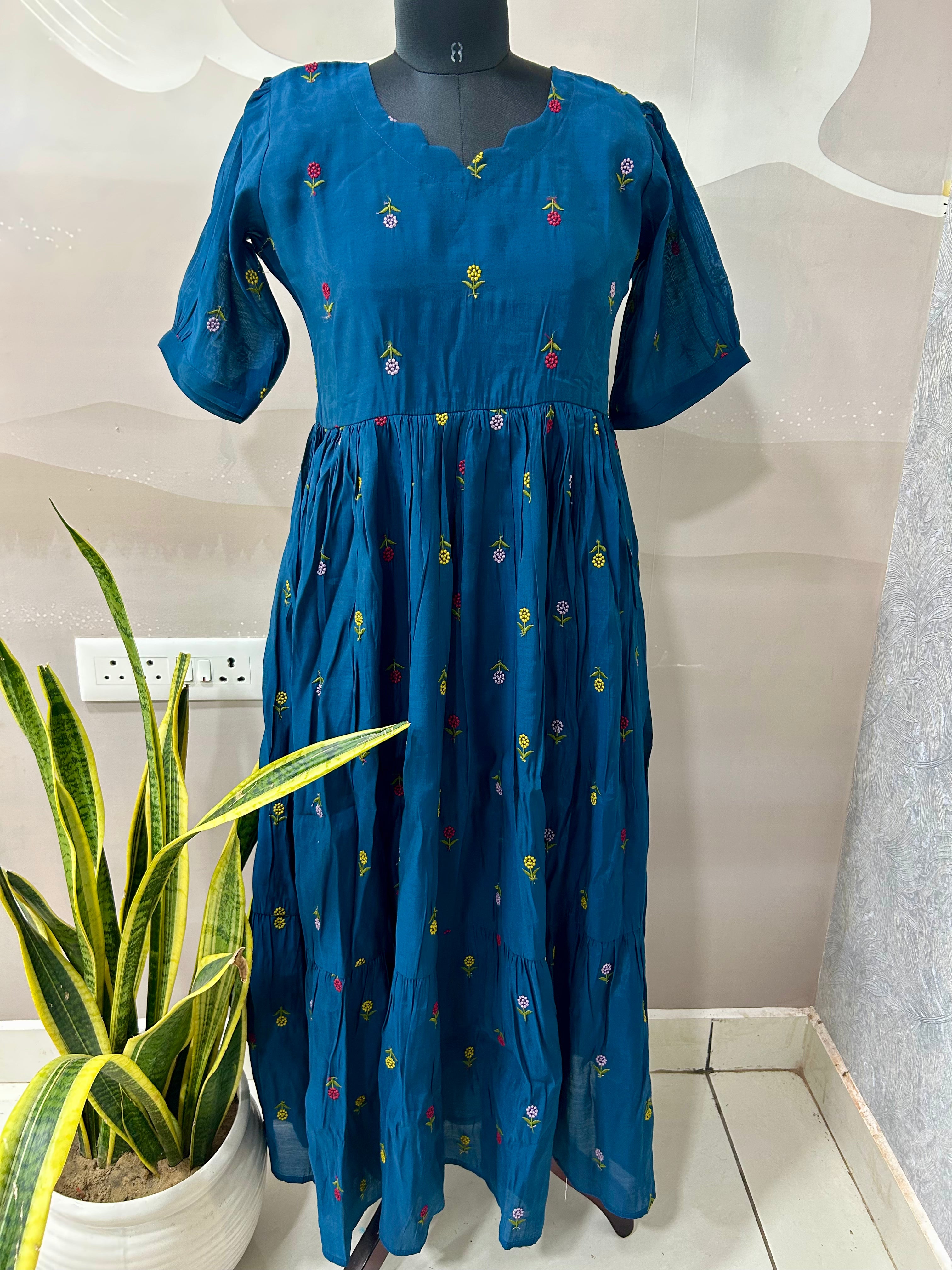 Mul chenderi A-line frock