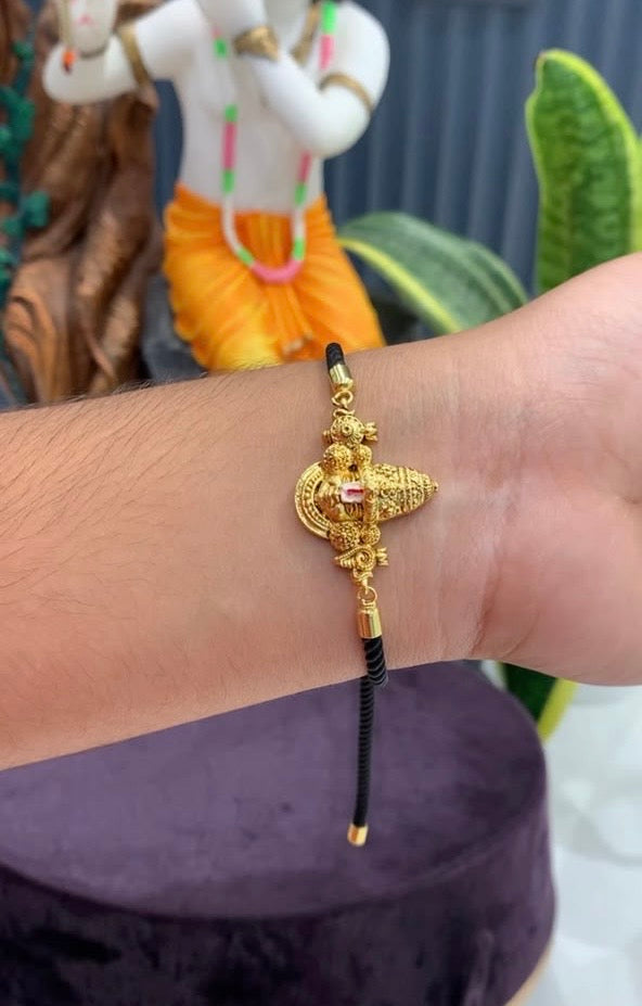 Beautiful Venkateswara swamy  bracelet with adjustable black thread