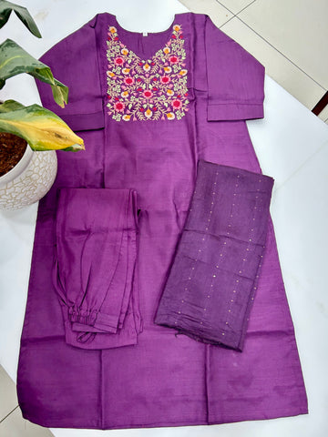 Beautiful raw silk 3-piece set