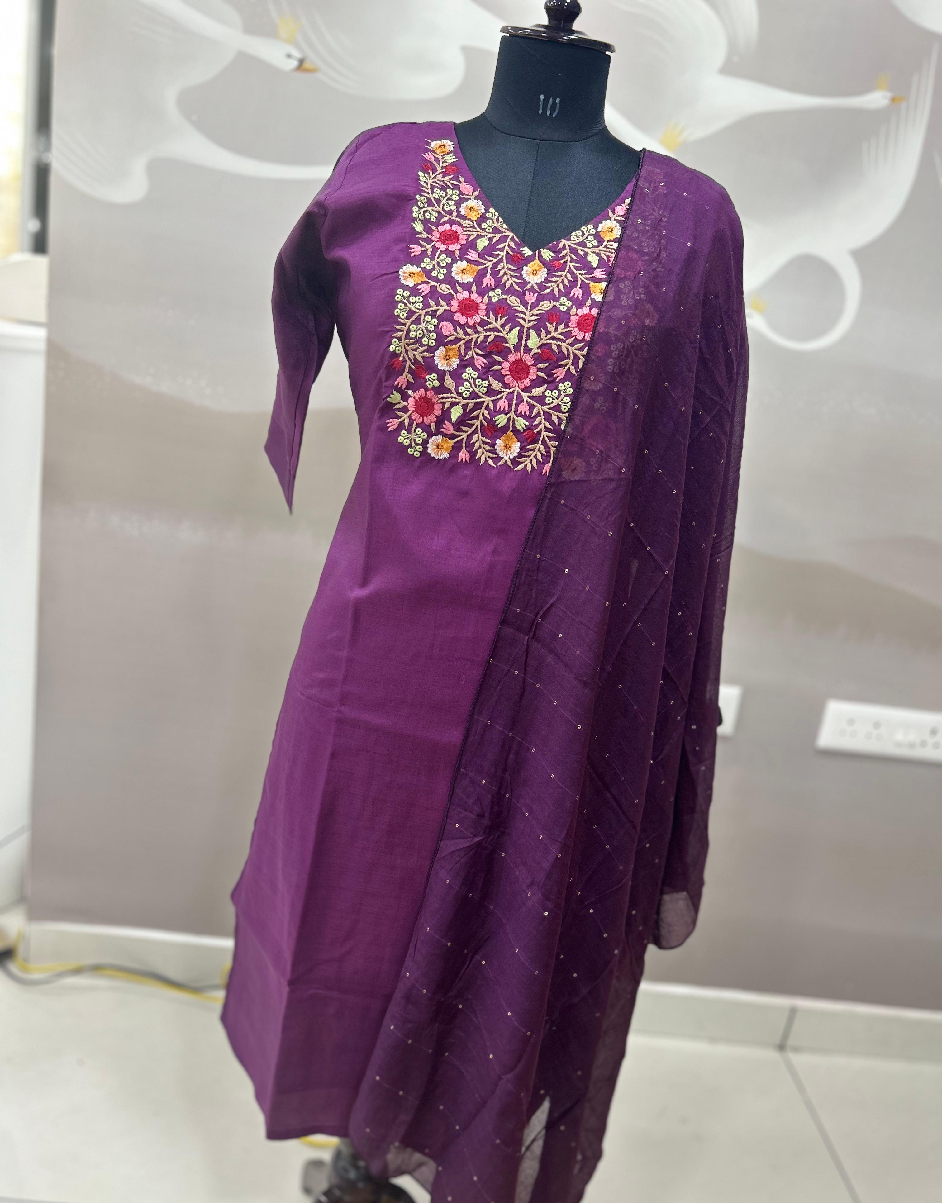 Beautiful raw silk 3-piece set