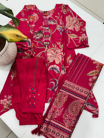 Beautiful rayon cotton 3-piece set