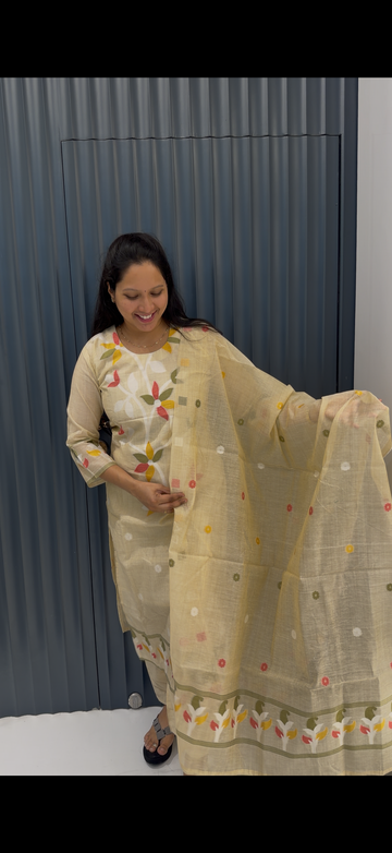 Jamdani cotton 3-piece set