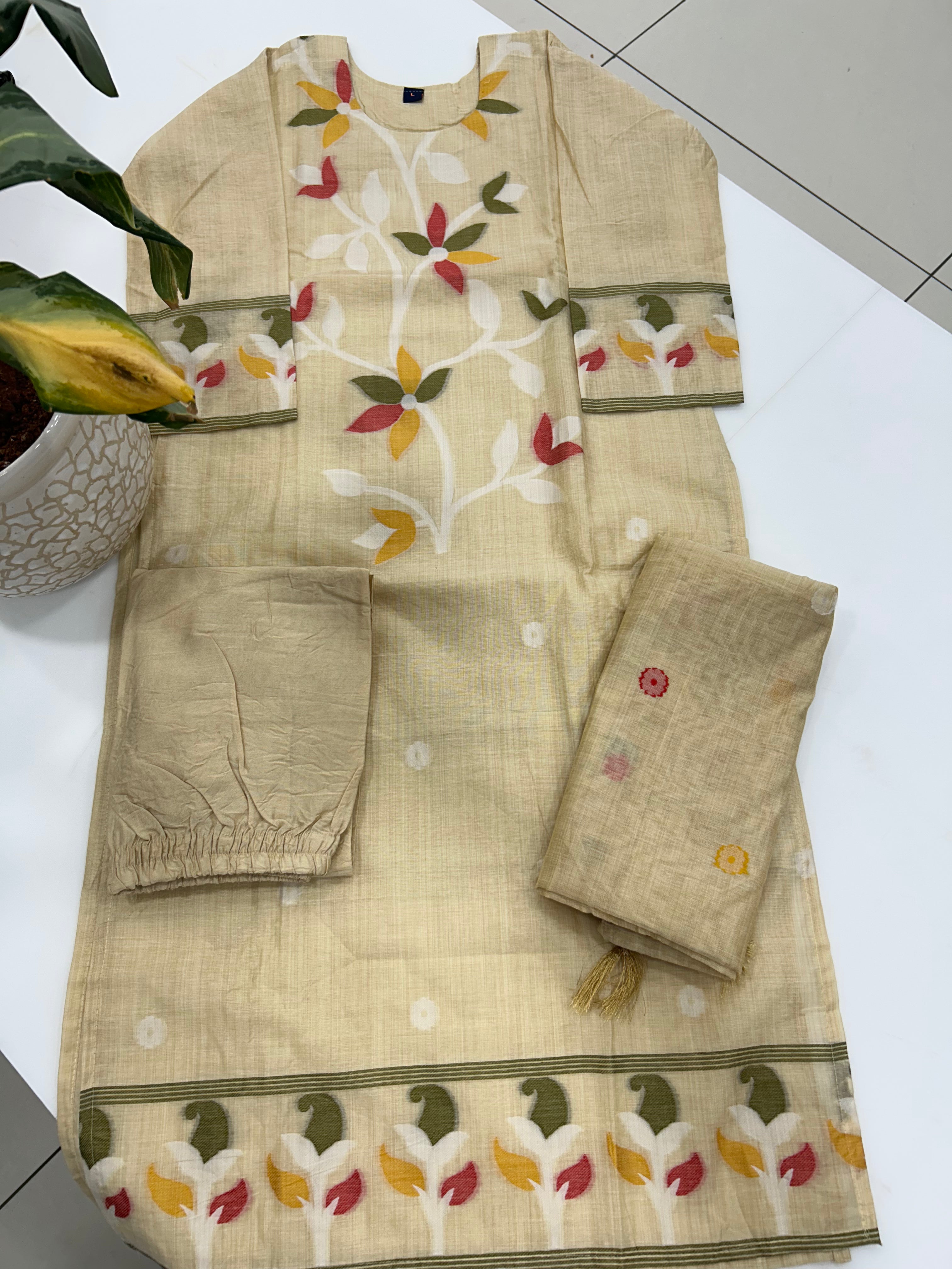 Jamdani cotton 3-piece set