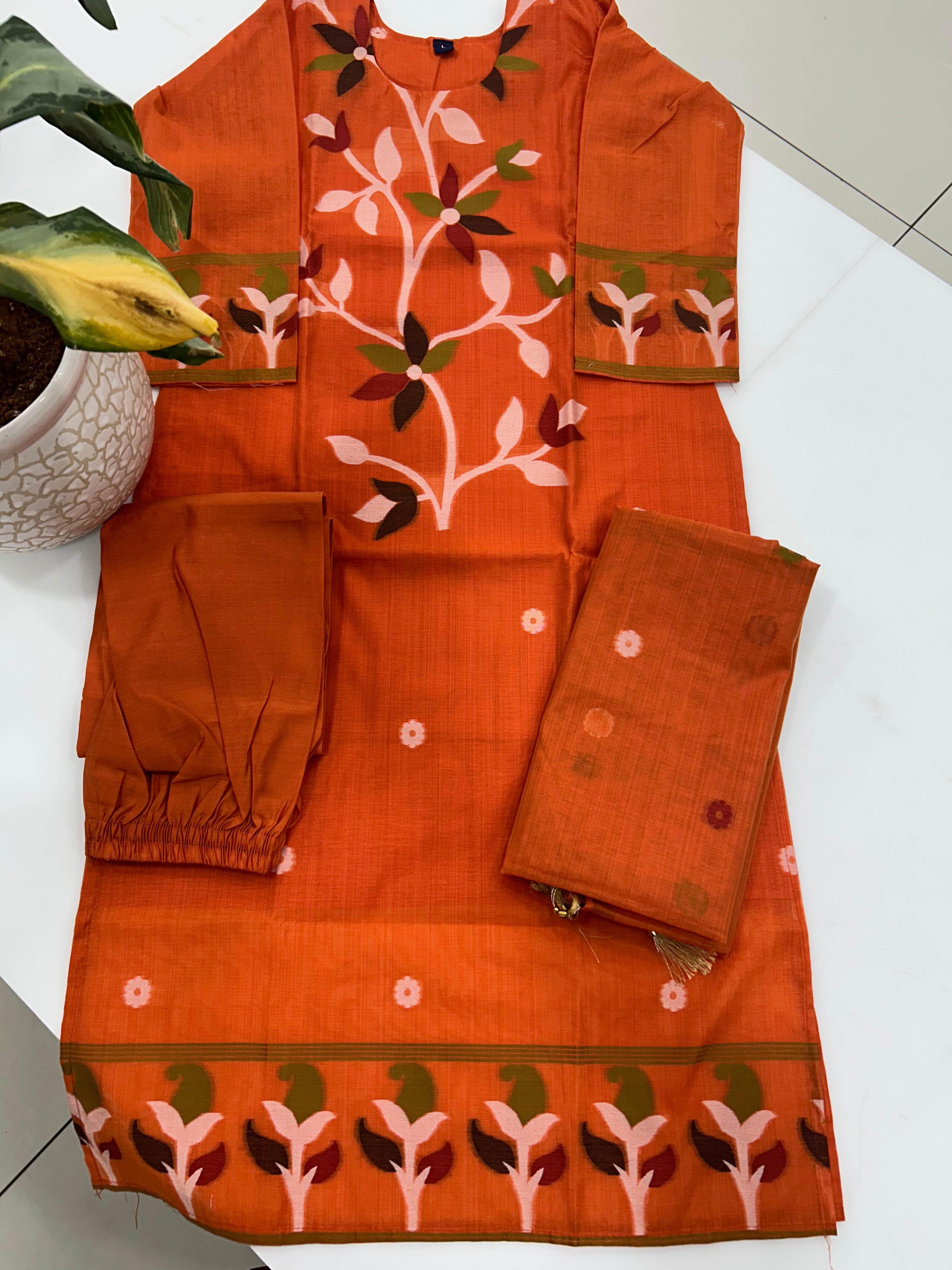 Jamdani cotton 3-piece set